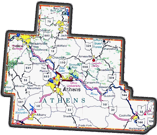 Map Athens County Ohio